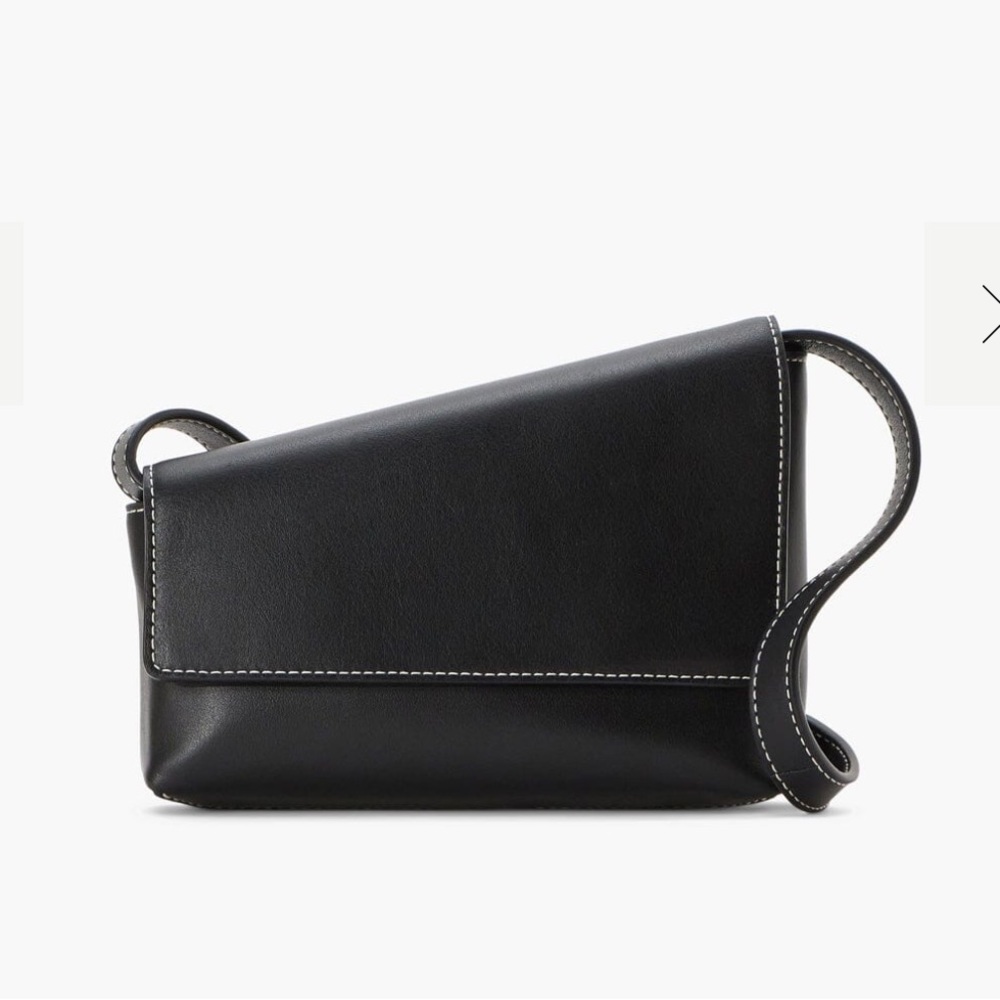 Staud Acute Black Leather Small Convertible Crossbody/ Clutch/ Shoulder Bag NWT